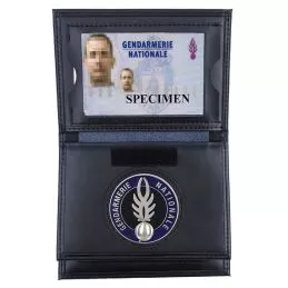 Porte-carte cuir 3 volets format CB et Navigo Gendarmerie + Médaille 