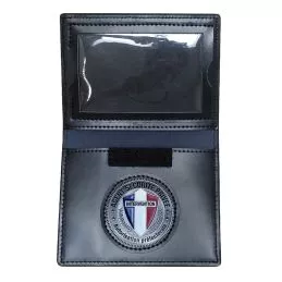 Porte-carte cuir 2 volets Sécurité format CB + Médaille
