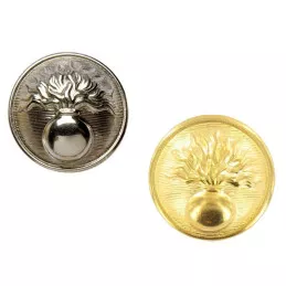 Boutons Métal d'Uniformes Gendarmerie Brillant (16 mm - Modèle à Queue Convexe)