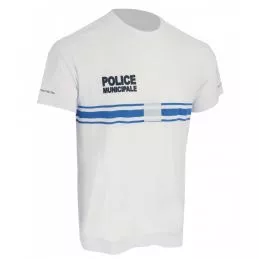 T-shirt Police Municipale Airflow DMB Blanc