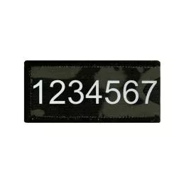 Porte numéro d'identification monté sur velcro noir