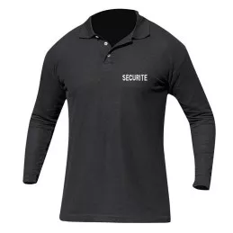 Polo Brodé Sécurité Manches Longues Noir
