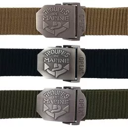 Ceinture Militaire Boucle Gravée Troupes de Marine