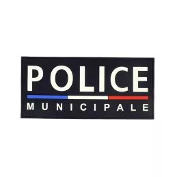 Bande Gomme 3D Police Municipale 6 x 13 cm Fond Bleu
