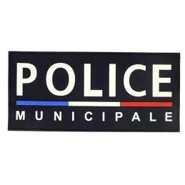 Bande Gomme 3D Police Municipale 13 x 28 cm Fond Bleu