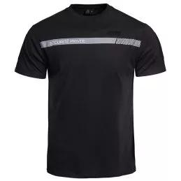 T-shirt Imprimé Sécurité Privée Bande Grise Sécu-One A10 Noir