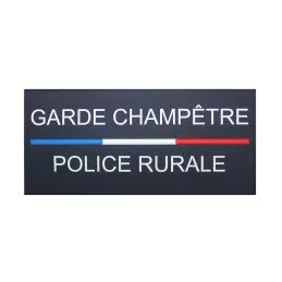 Bande Gomme 3D Garde Champêtre - Police Rurale 6 x 13 cm Liseré Tricolore