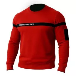 Sweat Sécurité Incendie Brodé Patrol Rouge