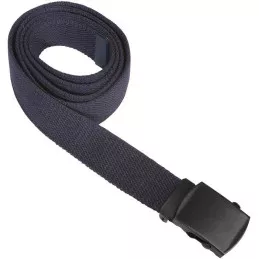 Ceinture toile F1 Bleu Marine boucle laquée Noire