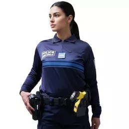 Polo Police Municipale Respirant ML Col Zippé GK Pro Bleu Marine