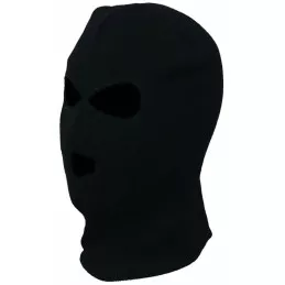 Cagoule acrylique 3 trous Noire