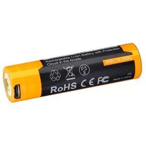 Accu type 18650 Li-ion 3500 mAh Fenix prise micro USB
