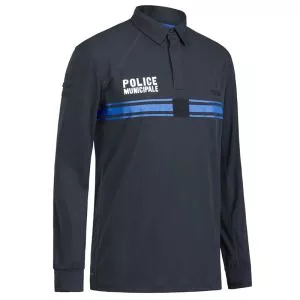 Polo Police Municipale Respirant ML Col Zippé Equipol Bleu Marine