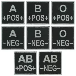Insigne de Groupe Sanguin brodé Noir