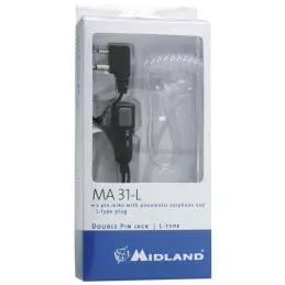 Micro-Oreillette avec tube acoustique et VOX/PTT en ligne MA31-L Midland