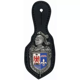 Cuirasse Métal Bayard Argent avec Ecu et Support Cuir (Gend. Dept.)