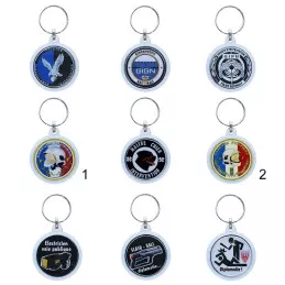 Porte-Clés Plexiglas Recto-Verso Spécialité Forces de l'Ordre