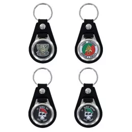 Porte-Clés Nickel et Cuir Spécialité Armée