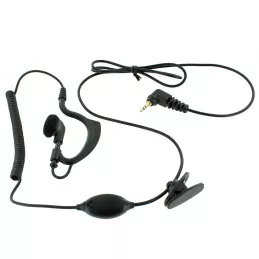Micro-Oreillette avec contour d'oreille souple et PTT en ligne prise 1 jack