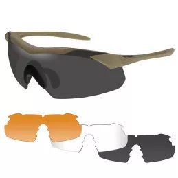 Pack Lunettes Balistiques Vapor WILEY X Sable Incolore/Ambré/Fumé
