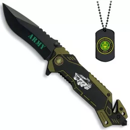 Couteau tactique "Army" + plaque modèle 19436 Albainox